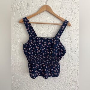Express Vintage Y2K Floral Peplum Tank